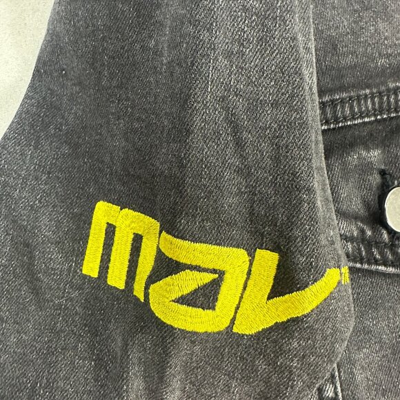 Maverick Clothing Co. Black Denim Jacket With Yellow Embroidery Small - Picture 5 of 7